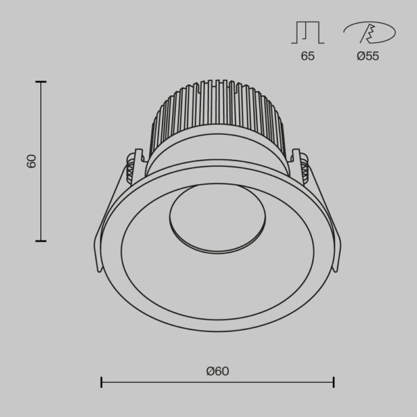 LED süvisvalgusti ZOOM 6W, 420lm, 3000K, 60°, Ø60x60mm, Triac DIM, IP65, valge - Image 7