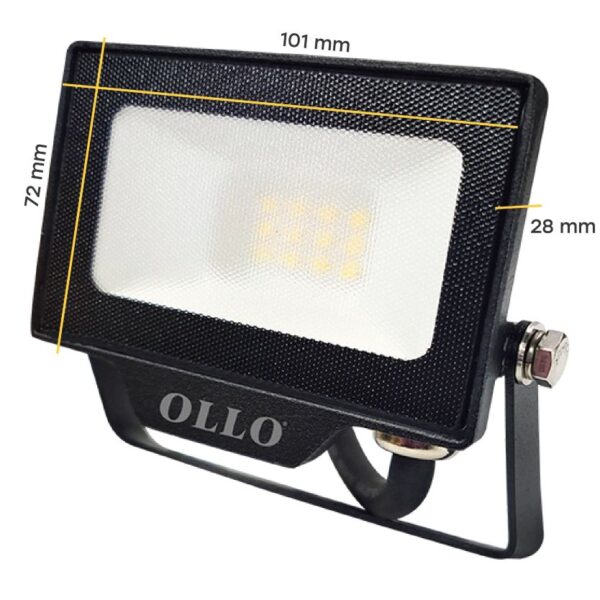 LED Prožektor OLLO 10W, 4000K, 1000lm, 110°, IP65, 101x72x28mm, must - Image 5