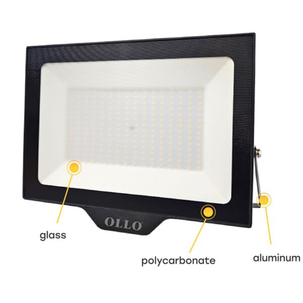 LED Prožektor OLLO 10W, 4000K, 1000lm, 110°, IP65, 101x72x28mm, must - Image 6