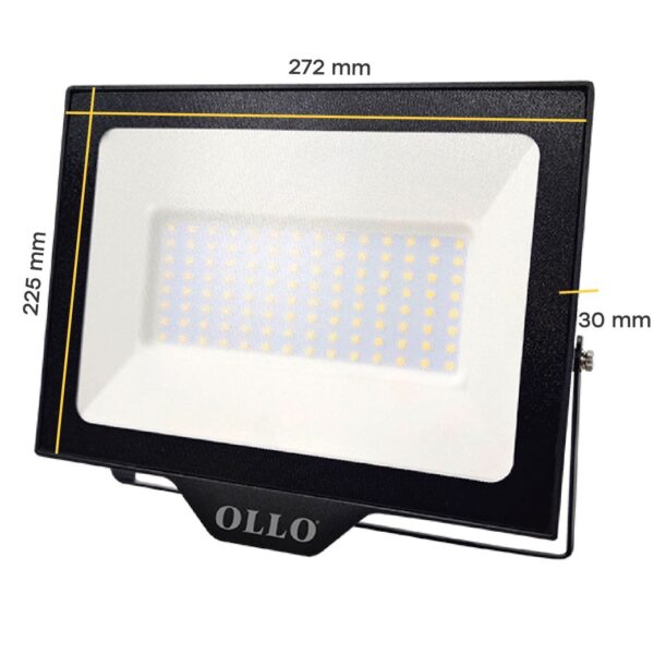 LED Prožektor OLLO 100W, 4000K, 10000lm, 110°, IP65, 272x225x30mm, must - Image 6
