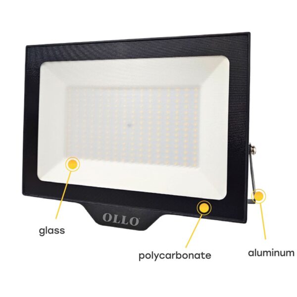 LED Prožektor OLLO 200W, 4000K, 20000lm, 110°, IP65, 397,4x299x31,5mm, must - Image 5