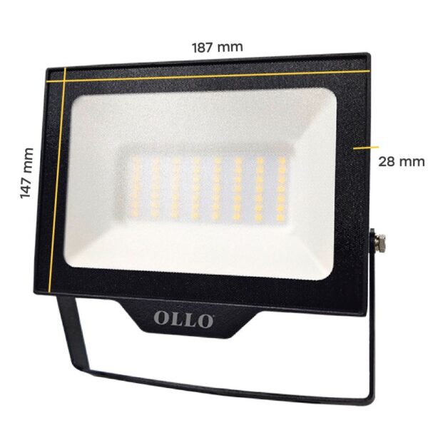 LED Prožektor OLLO 50W, RGB, 4750lm, 110°, IP65,  187x147x28mm, puldiga, must - Image 8