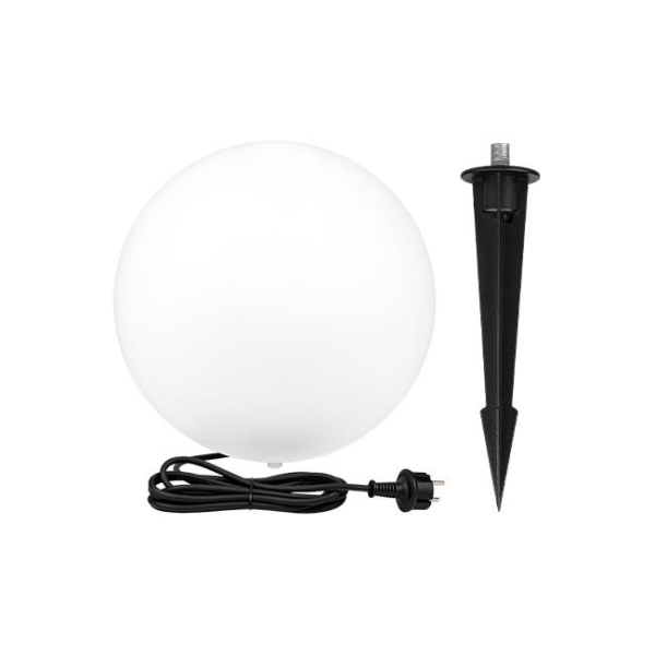 Aiavalgusti BALL E27 maasse torgatav, Ø35cm, IP65, 3m kaabel, valge