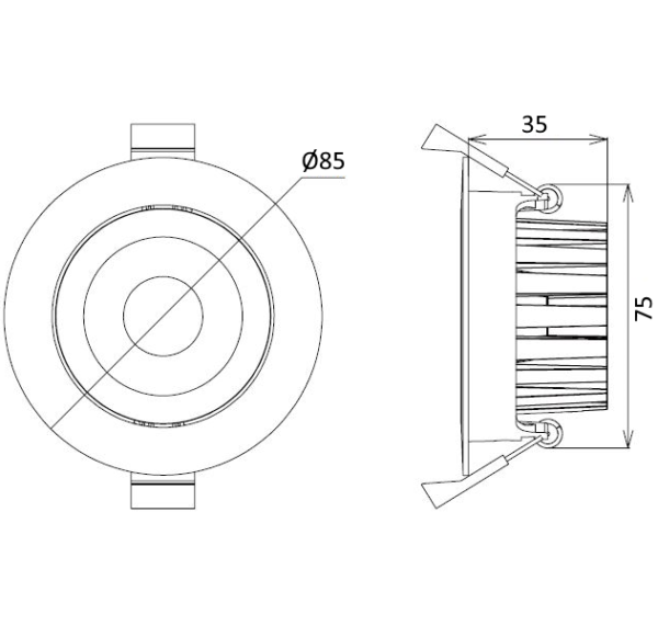 LED süvisvalgusti DAHLEN 9W, 4000K, Ø85x40mm, valge - Image 3