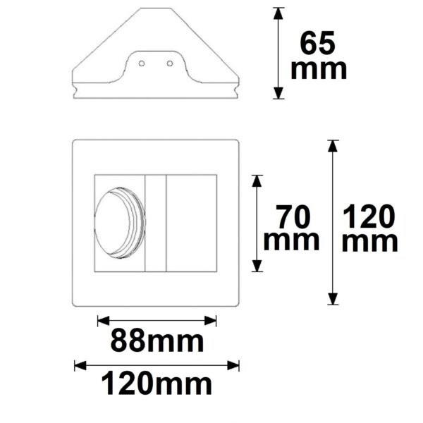 Süvisvalgusti sisseehitatav kipsist GU10, 120x120x65mm, valge - Image 3