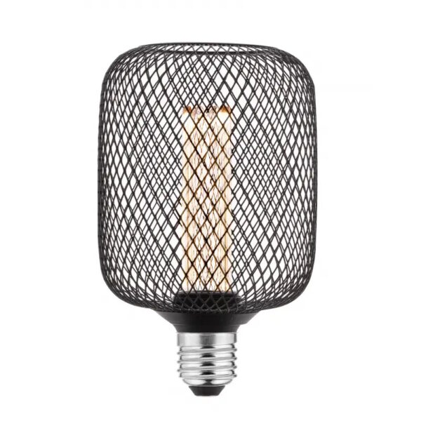 LED disainpirn GRID E27, 3,5W, 120lm, 1800K, 320°, DIM, must - Image 2