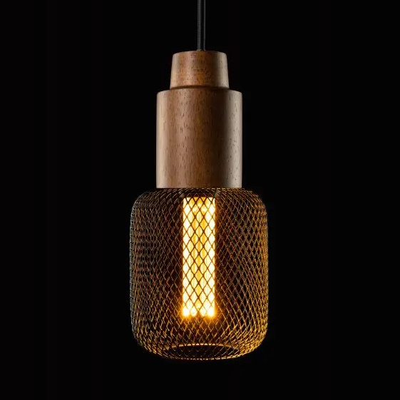 LED disainpirn GRID E27, 3,5W, 120lm, 1800K, 320°, DIM, must - Image 4