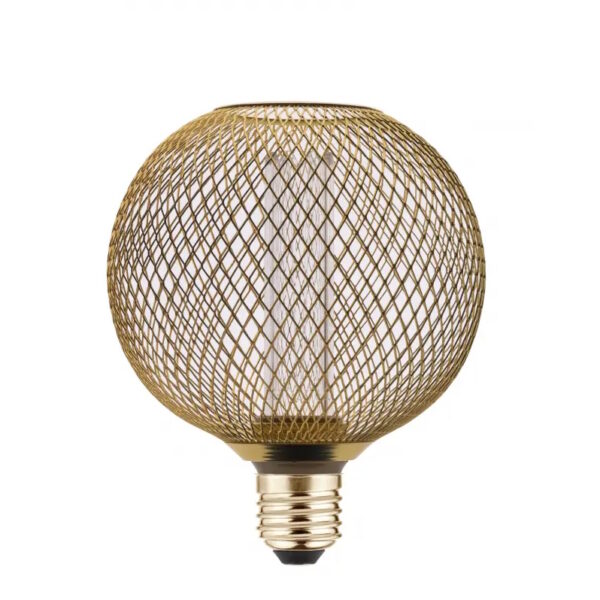LED disainpirn GRID ümar E27, 3,5W, 120lm, 1800K, 320°, DIM, kuld