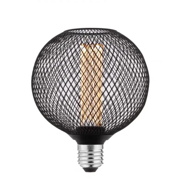 LED disainpirn GRID ümar E27, 3,5W, 120lm, 1800K, 320°, must - Image 2
