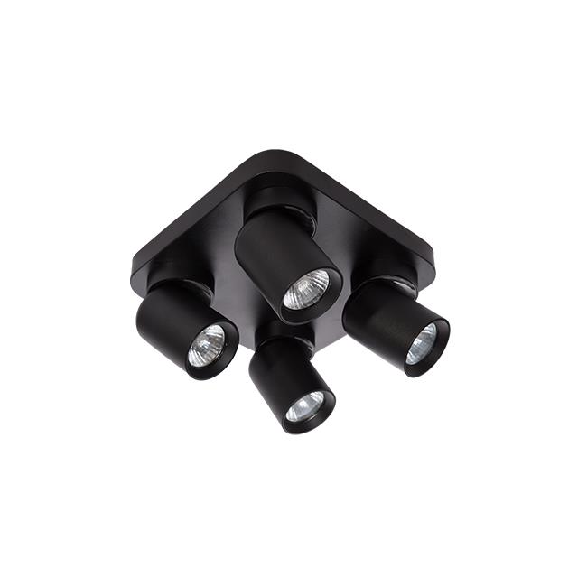 Laevalgusti TIMO ruut, GU10x4, 4-ne spot, must