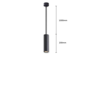 Rippvalgusti HARTHA, GU10, Ø53x200mm, must