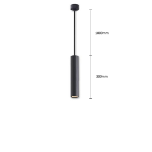 Rippvalgusti HARTHA, GU10, Ø53x300mm, must