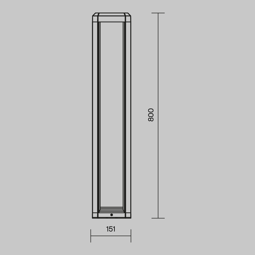 LED välisvalgusti pollar ROYAL MILE, 13W, 260°, 3000K, 151x151x800mm, IP65, hall - Image 7