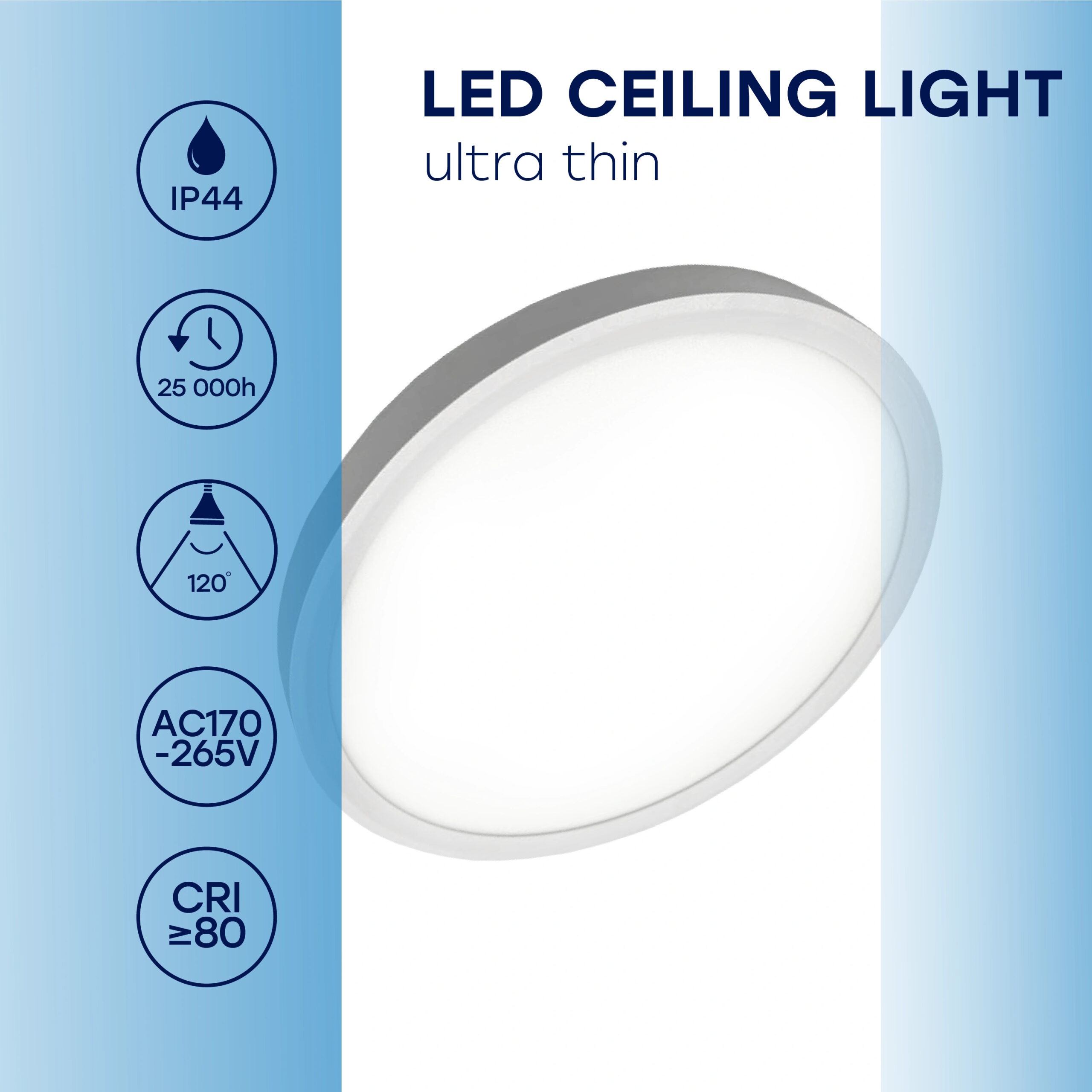 LED plafoonvalgusti Visional Professional 32W, 3CCT, 3840lm, IP44, Ø 400x25mm, valge - Image 8