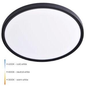 LED plafoonvalgusti Visional Professional 50W, 3CCT, 6000lm, IP44, Ø600x27mm, must