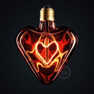 LED pirn E27 RED HEART, 5W, 2000K, Triac DIM