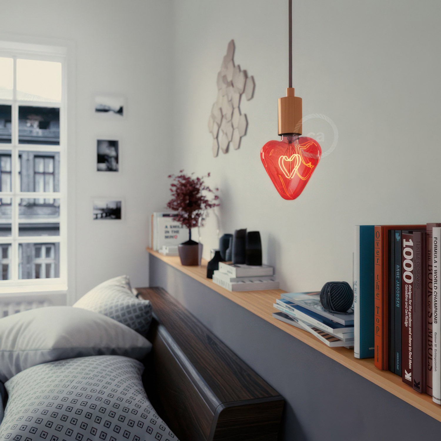 LED pirn E27 RED HEART, 5W, 2000K, Triac DIM - Image 4