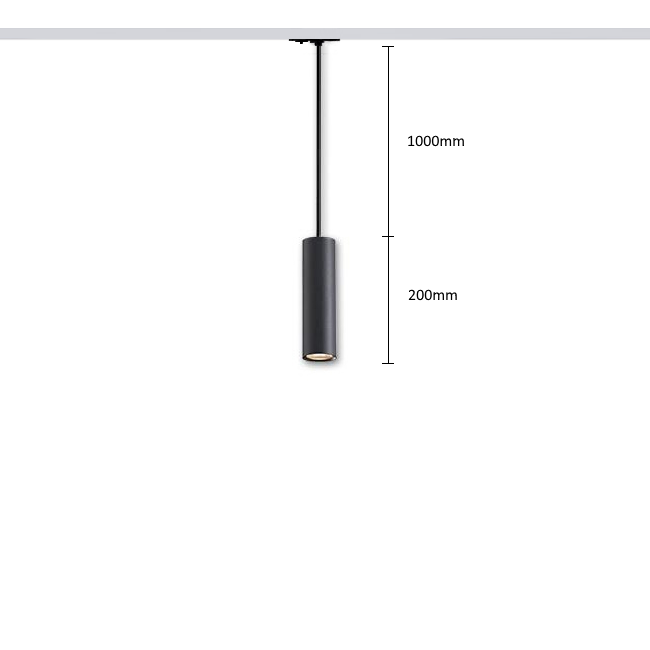 Rippsiinivalgusti HARTHA, GU10, Ø53x200mm, 1F, must - Image 2
