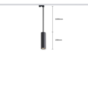 Rippsiinivalgusti HARTHA, GU10, Ø53x200mm, 3F, must