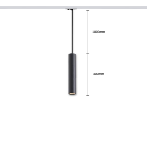 Rippsiinivalgusti HARTHA, GU10, Ø53x300mm, 1F, must