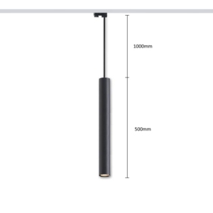 Rippsiinivalgusti HARTHA, GU10, Ø53x500mm, 3F, must