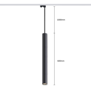 Rippsiinivalgusti HARTHA, GU10, Ø53x600mm, 3F, must