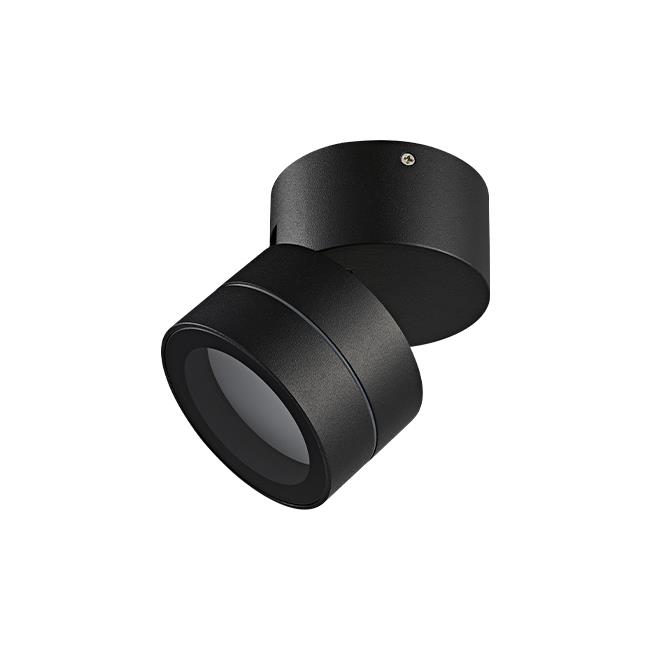 Lae- ja seinavalgusti PRIMA suunatav GX53, IP54, Ø90x105mm, must