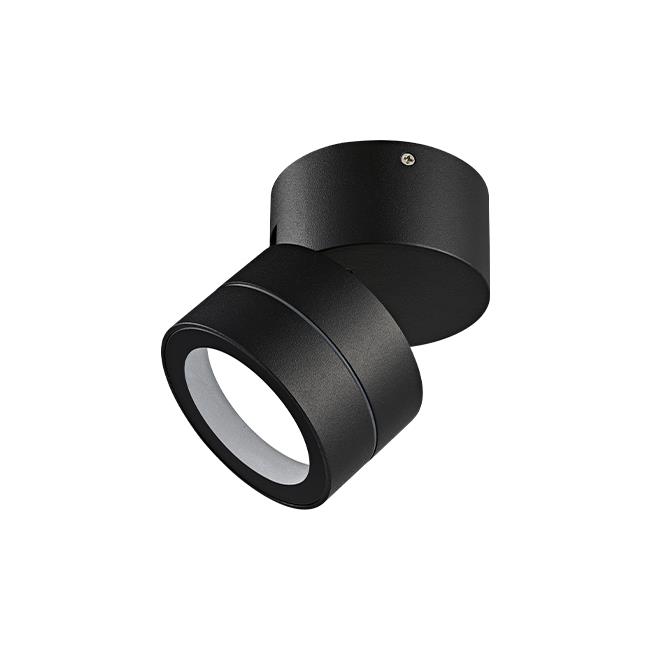 Lae- ja seinavalgusti PRIMA suunatav GX53, IP54, Ø90x105mm, must - Image 2