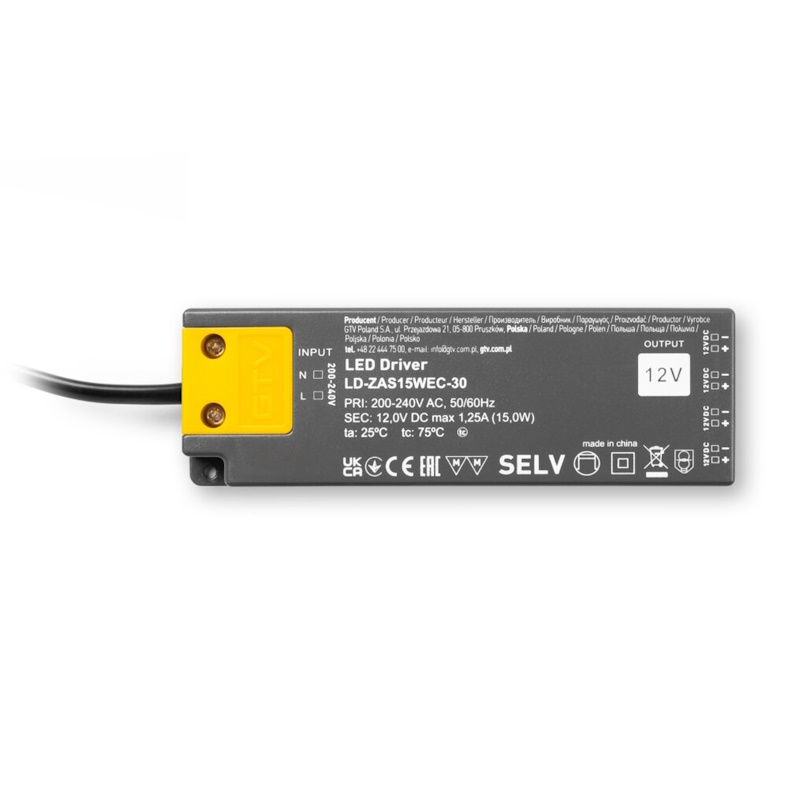 Toiteplokk EASY CLICK, 12V, 15W, mini AMP ühendusega - Image 3