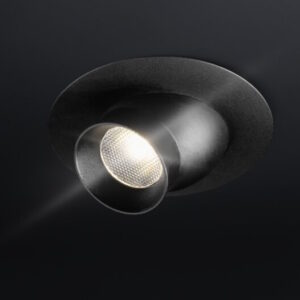 LED Süvisriiulivalgusti POINT suunatav 1.2W, 65lm, 4000K, 25°, 12V, 1.5m kaabel, must