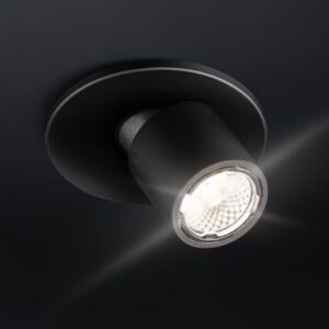 LED Süvisriiulivalgusti POINT MINI suunatav 0,5W, 40lm, 4000K, 25°, 12V, 2m kaabel, must