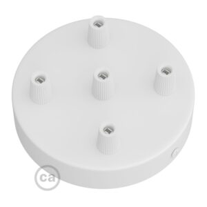 Rippvalgusti laerosett metall, ümar, 5-juhtmele, Ø120mm, conical, matt valge