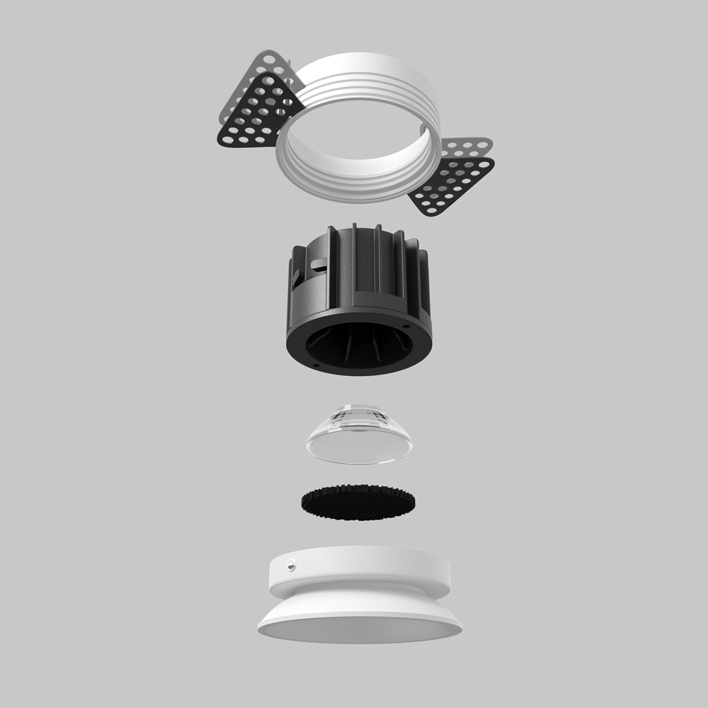 Süvisvalgusti TRIMLESS 12W sisseehitatav ümar, 3000K, 920lm, 50°, UGR<19, Ø74(115)x60mm, valge - Image 6