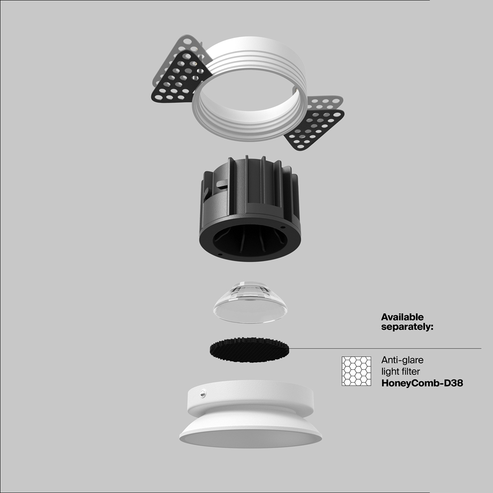 Süvisvalgusti TRIMLESS 12W sisseehitatav ümar, 3000K, 920lm, 50°, UGR<19, Ø74(115)x60mm, valge - Image 7