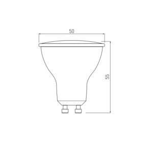 LED pirn GU10, 5W, 400lm, 4000K, 45°
