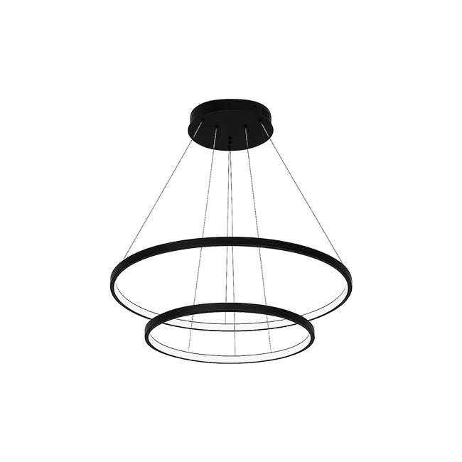 LED rippvalgusti LYNX 32W/64W kahe rõngaga + pult, Ø600mm, 3000K/4000K/6500K, 120°, must