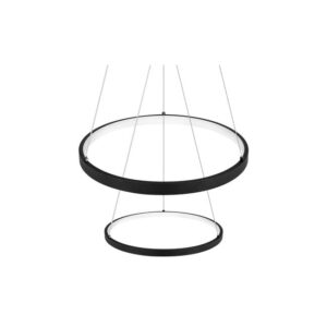 LED rippvalgusti LYNX 32W/64W kahe rõngaga + pult, Ø600mm, 3000K/4000K/6500K, 120°, must