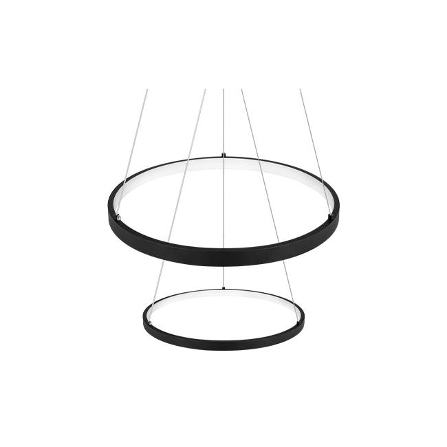LED rippvalgusti LYNX 32W/64W kahe rõngaga + pult, Ø600mm, 3000K/4000K/6500K, 120°, must - Image 2