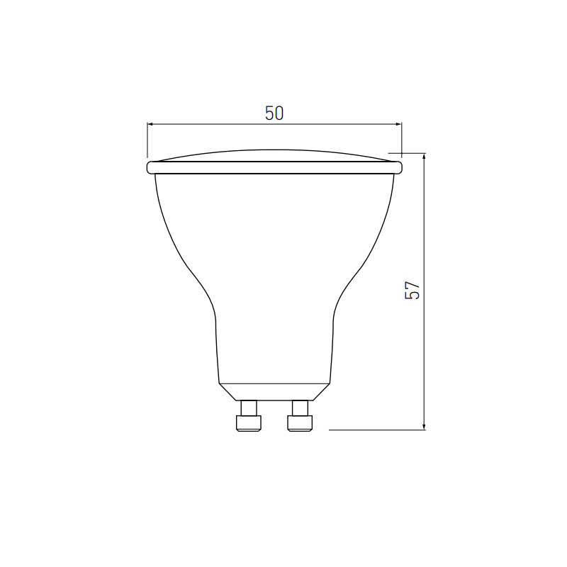 LED pirn GU10, 4,9W, 410lm, 3000K, 105° - Image 2