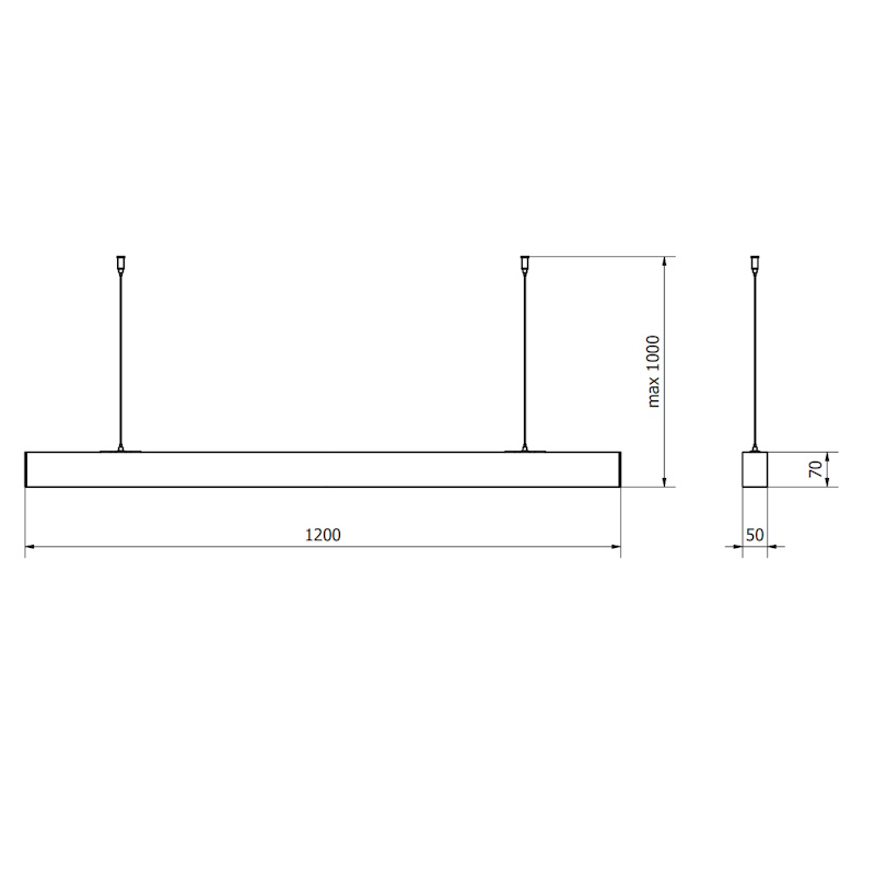 LED Ripp lineaarvalgusti LIVIA 40W, 3000K-4000K-6000K, 4800lm, 100°, 1200mm, must - Image 8